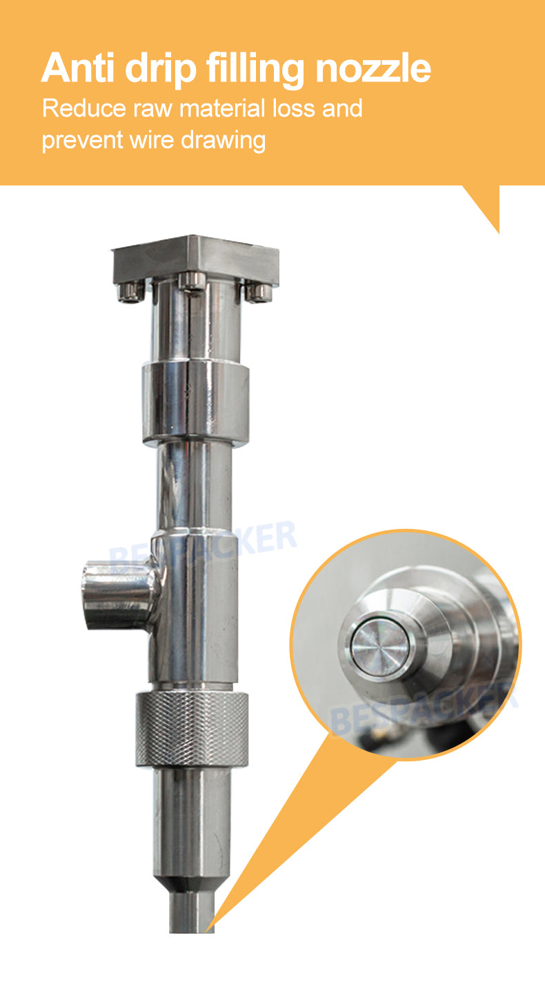 Bespacker GZB-1000H Semi-automatic rotor pump filling machine for honey, shampoo, and chocolate sauce, equipped with heating