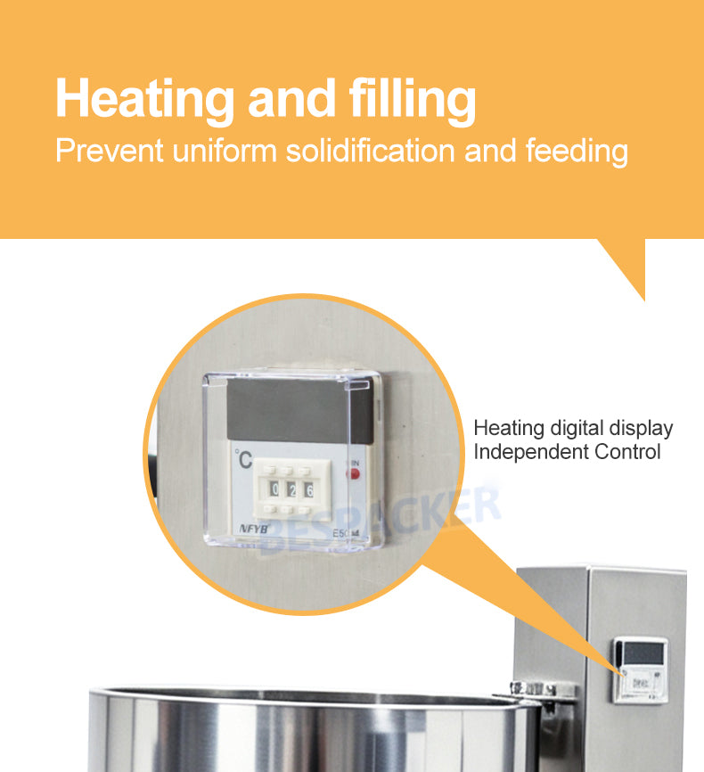 Bespacker GZB-1000H Semi-automatic rotor pump filling machine for honey, shampoo, and chocolate sauce, equipped with heating