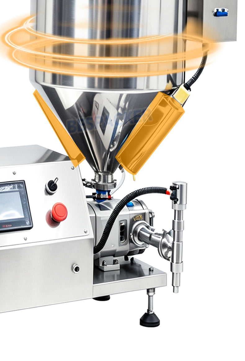 Bespacker GZB-1000H Semi-automatic rotor pump filling machine for honey, shampoo, and chocolate sauce, equipped with heating