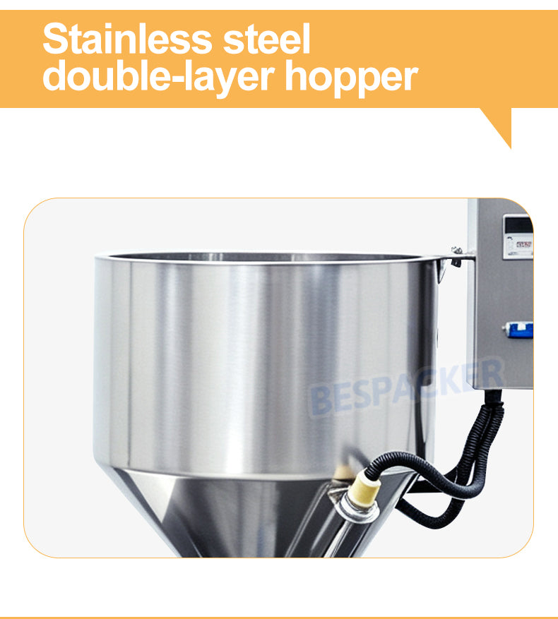 Bespacker GZB-1000H Semi-automatic rotor pump filling machine for honey, shampoo, and chocolate sauce, equipped with heating