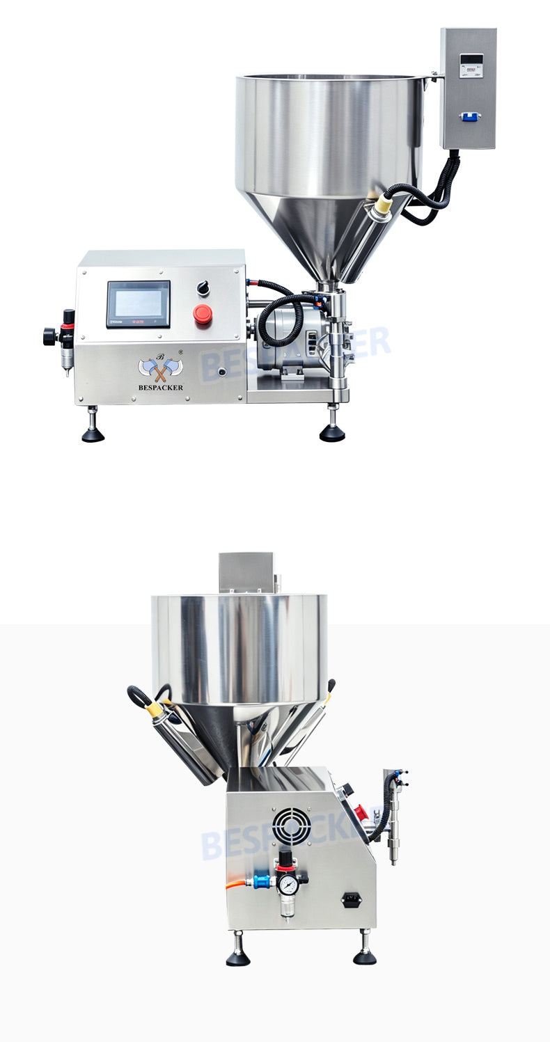 Bespacker GZB-1000H Semi-automatic rotor pump filling machine for honey, shampoo, and chocolate sauce, equipped with heating