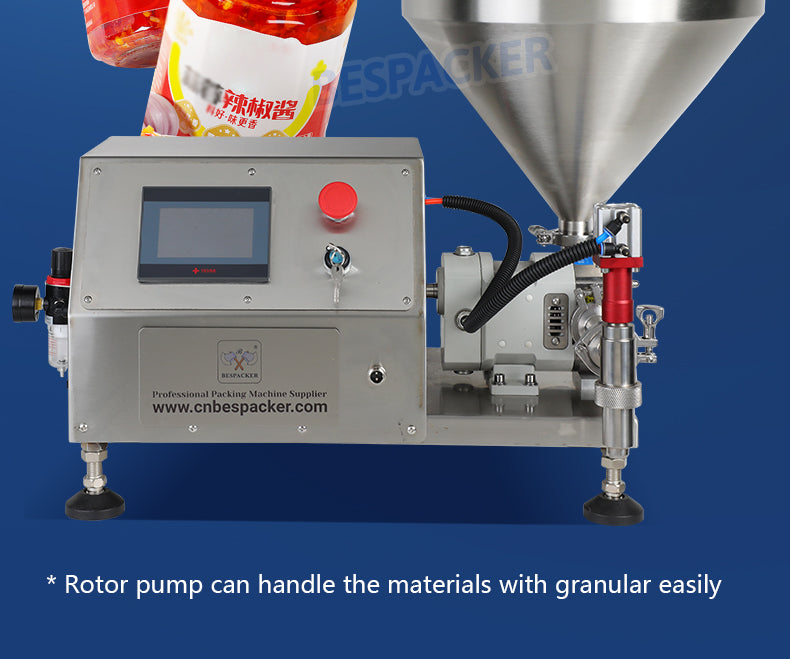 Bespacker GZB-T1000 Food Jam Oil Rotor Lobe Filling Pump Chocolate Filler Peanut Lotion Cosmetic Cream Paste Filling Machine