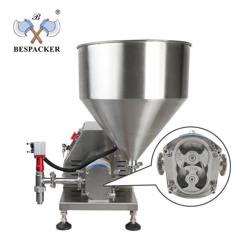 Bespacker GZB-T1000 Food Jam Oil Rotor Lobe Filling Pump Chocolate Filler Peanut Lotion Cosmetic Cream Paste Filling Machine